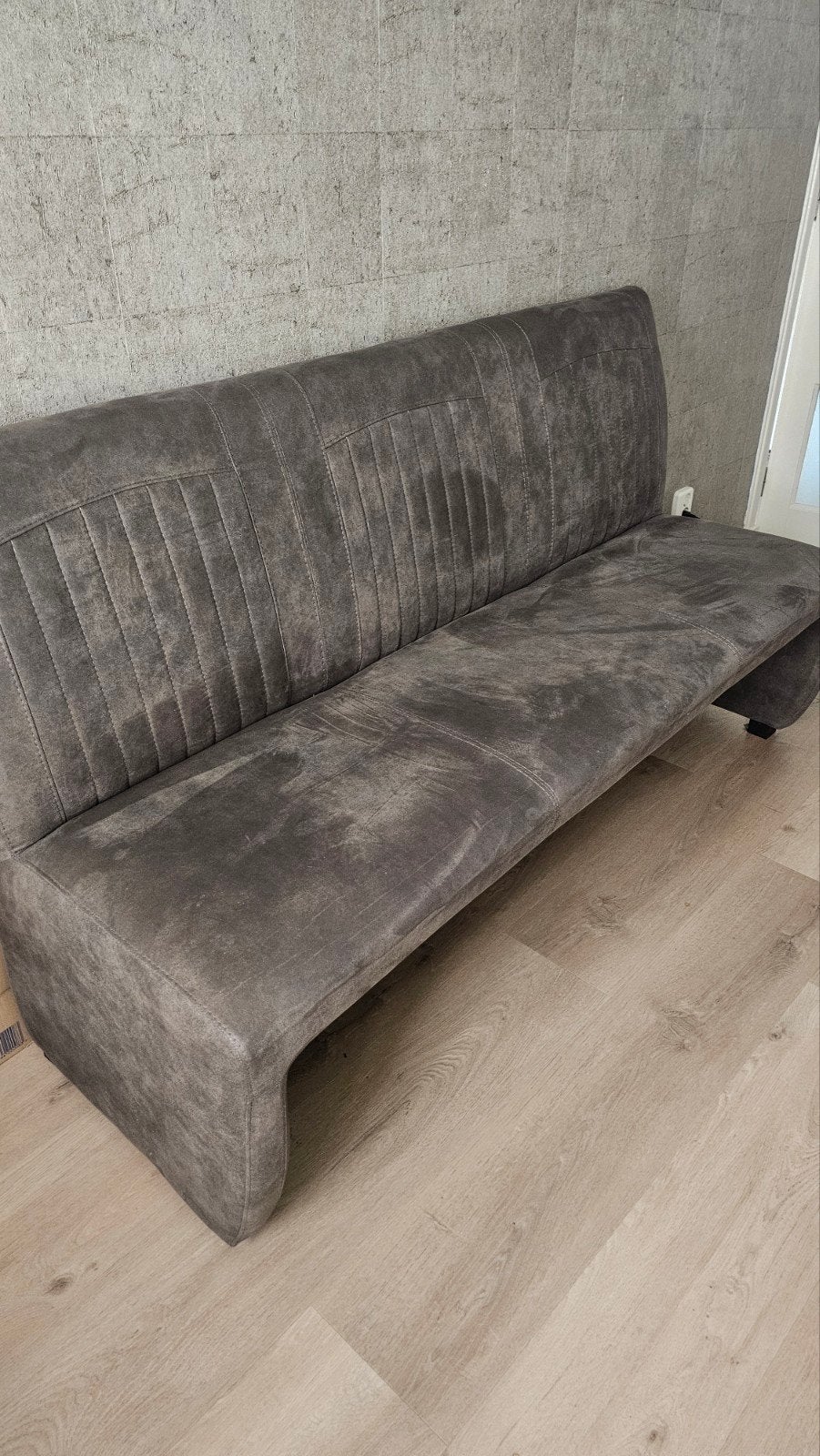 Eetbank en stoelen - Goede kwaliteit, grijs, Ophalen, Zo goed als nieuw, Grijs, Drie