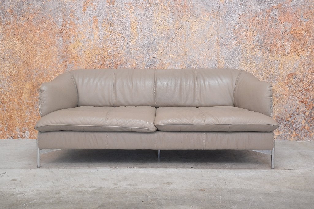 ZGANieuw Natuzzi tweezits designbank combi leer + stof