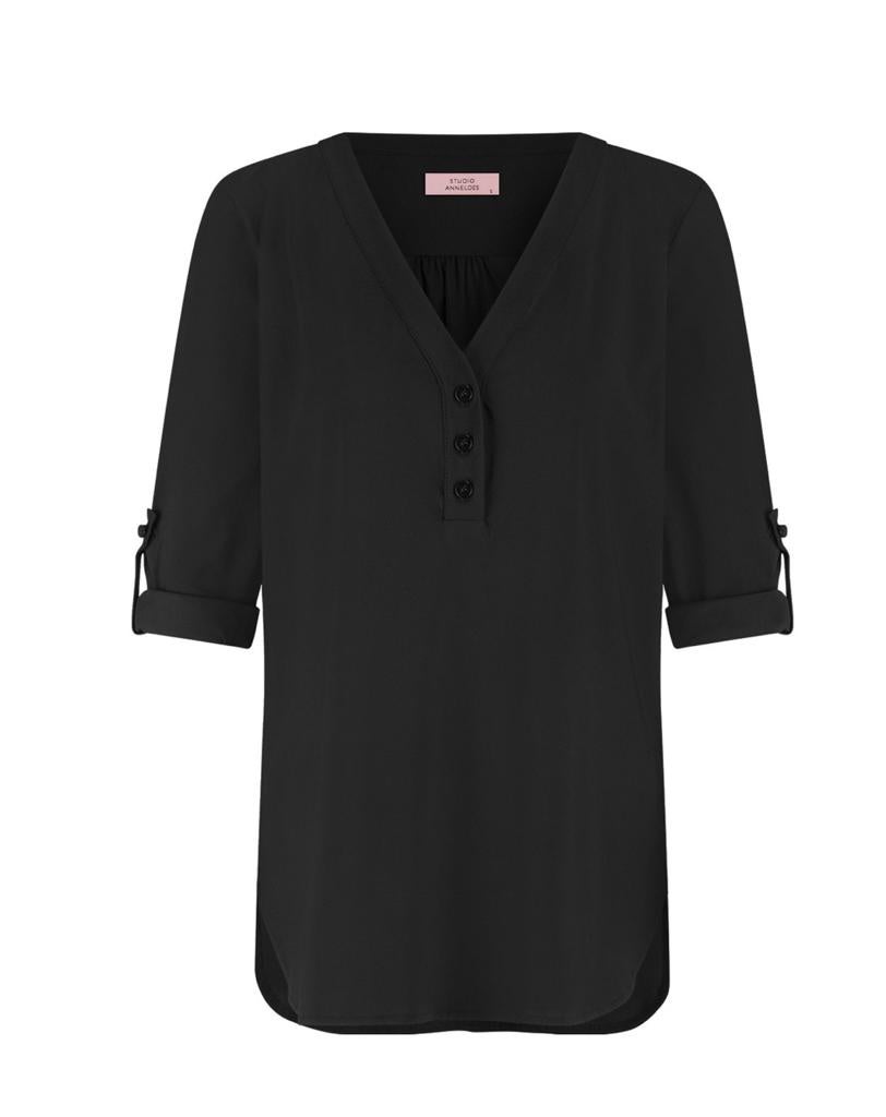 Studio Anneloes shirt / bloese XL valt als L, Zwart, Maat 46/48 (XL) of groter, Ophalen of Verzenden, Zo goed als nieuw