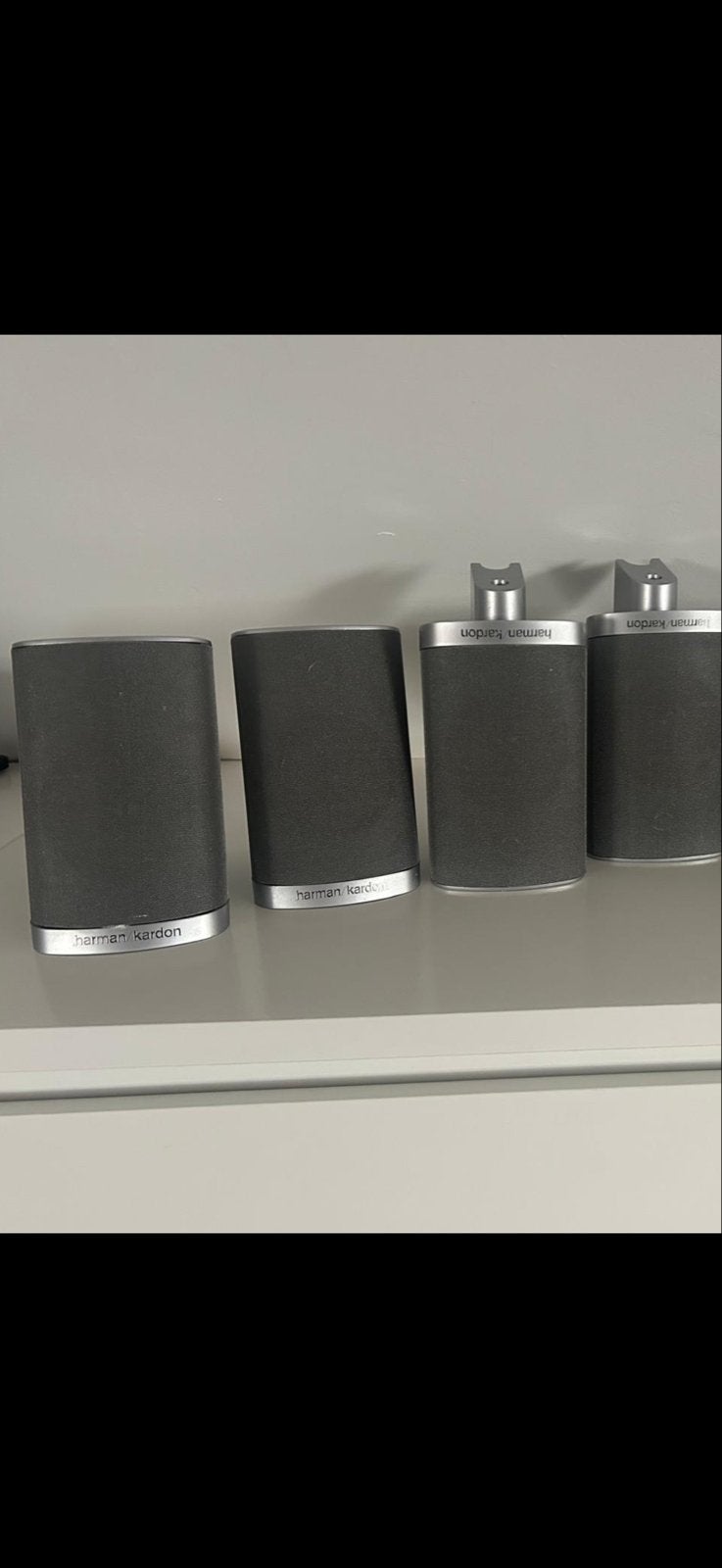 4 Harman Kardon Satellietspeakers, Audio, Tv en Foto, Gebruikt, Ophalen of Verzenden, Surroundset, Geschikt voor surround/home cinema