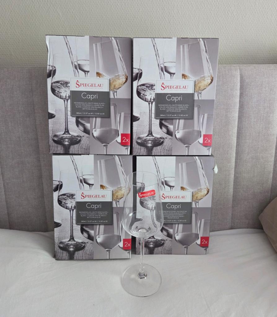 Spiegelau Capri Witte Wijnglazen - Set van 8 xenos blokker, Ophalen of Verzenden