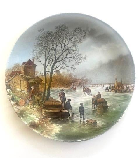 Wandbord sierbord Royal Schwabap winterlandschap, Antiek en Kunst, Antiek | Wandborden en Tegels, Ophalen of Verzenden