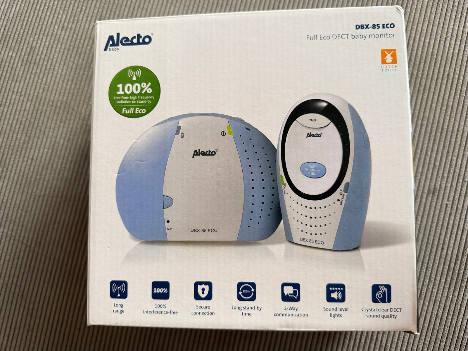 Alecto DBX-85 ECO Babyfoon met terugspreekfunctie, Ophalen of Verzenden, Zo goed als nieuw, 100 tot 250 meter, Digitaal