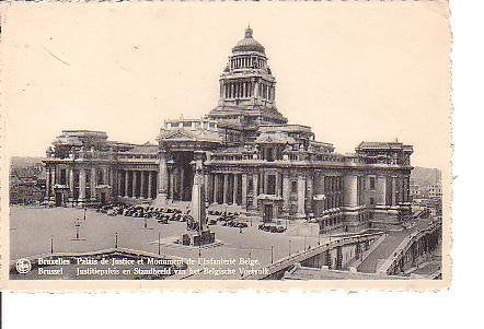 Ansichtkaart 	Brussel	Justitie Paleis, Verzamelen, Verzenden, 1920 tot 1940, Gelopen, Brussel (Gewest)