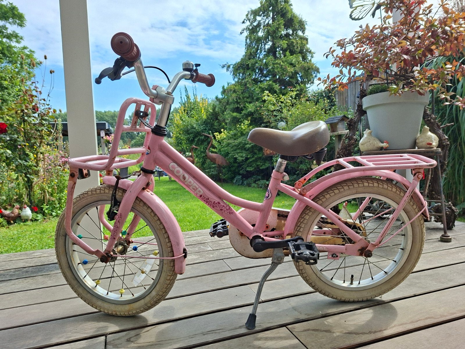 Roze kinderfiets 16 inch - Cooper Princess, Ophalen, Terugtraprem, Cooper, 16 tot 20 inch