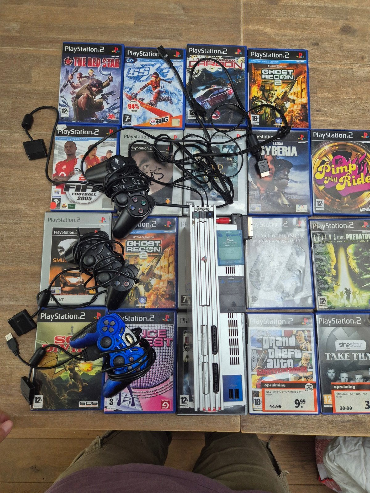 PlayStation 2 Slim  3 controllers/18 games incl sol divide, Met 2 controllers, Ophalen of Verzenden, Zilver, Slim