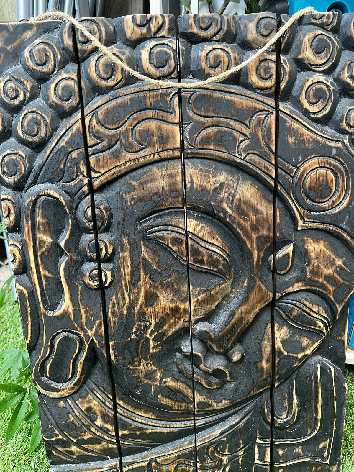 Houten Boeddha Wanddecoratie - Handgemaakt, Ophalen, Gebruikt, Hout, Bruin