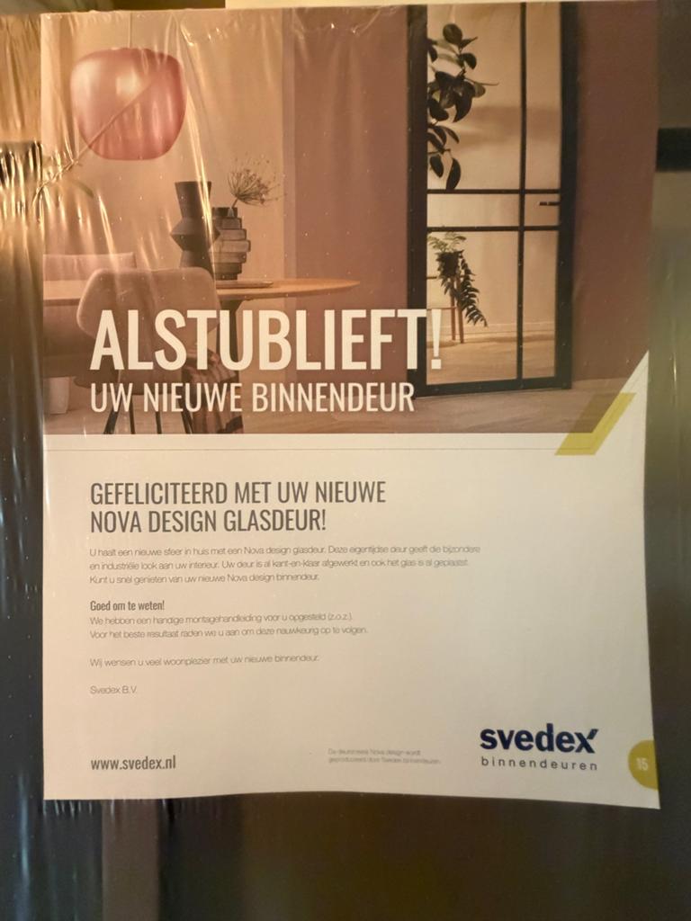 NIEUW: Svedex Glasdeur Metallic Brons, Ophalen, 80 tot 100 cm, 215 cm of meer, Binnendeur