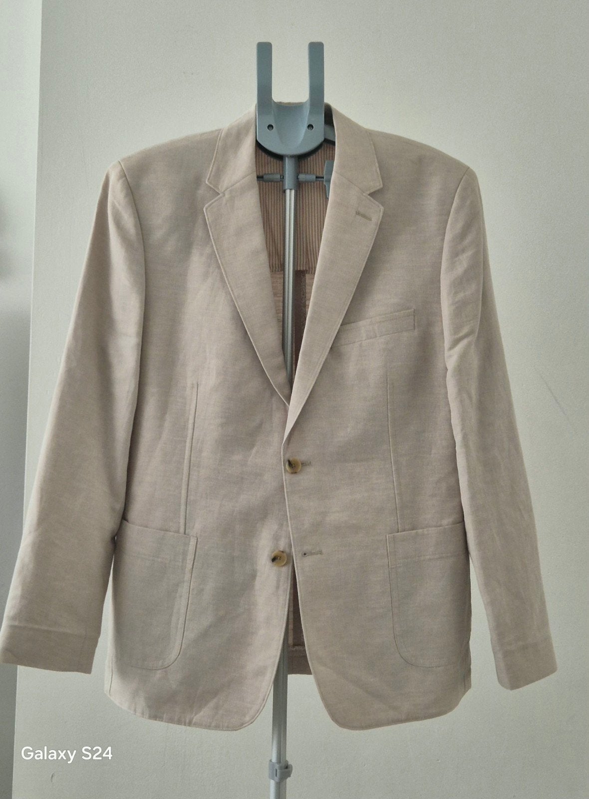 Stijlvol Beige Linnen Jasje voor Heren - Maat 52, Maat 52/54 (L), Onbekend, Beige, Ophalen of Verzenden