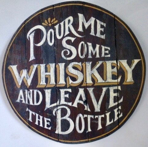 Handgeschilderd houten pubbord / whiskey / whisky / mancave, Tekstbord, Nieuw, Ophalen of Verzenden, Handgemaakt