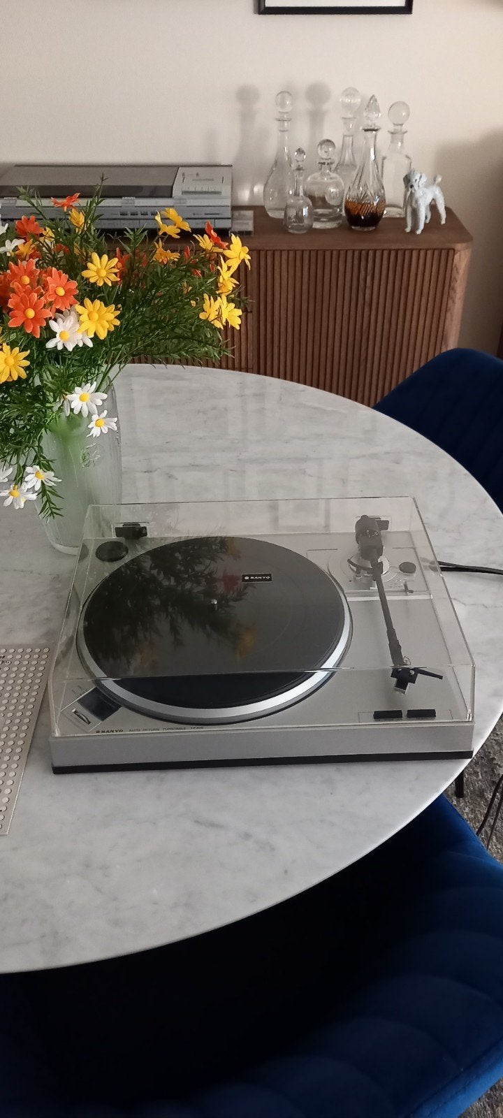 sanyo tp x1s platenspeler met pitch en stroboscoop, Overige merken, Ophalen of Verzenden, Platenspeler, Gebruikt