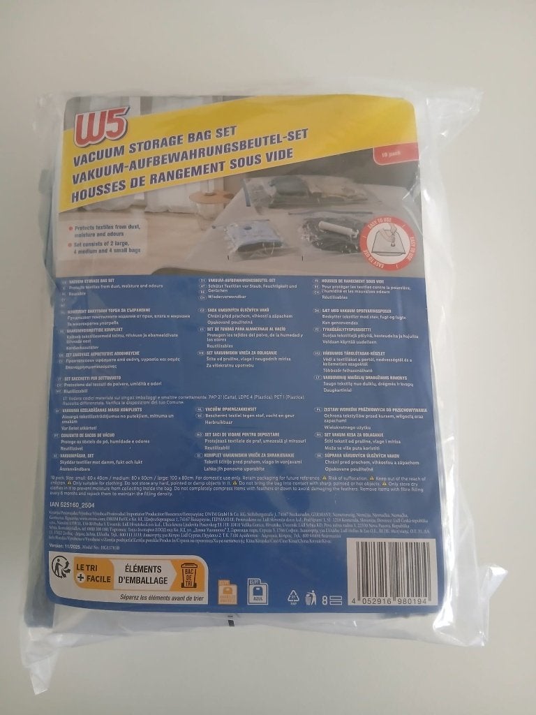 W5 Vacuümzakken, 10 stuks - Nieuw, Overige typen, Ophalen of Verzenden, Nieuw, Overige materialen