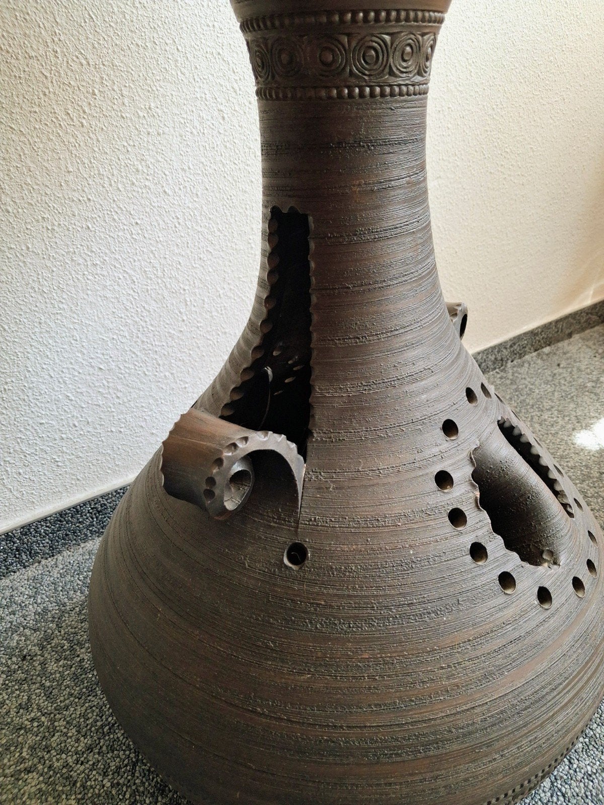 Mega grote vintage brutalistische vloerlamp 155 cm 1970, Ophalen, Overige materialen