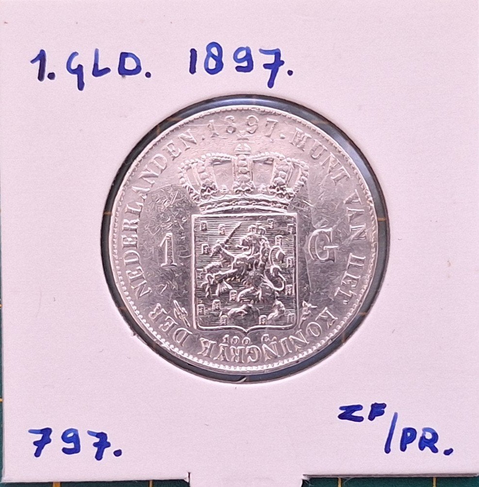 1 gulden 1897, 1 gulden, Zilver, Ophalen of Verzenden, Koningin Wilhelmina