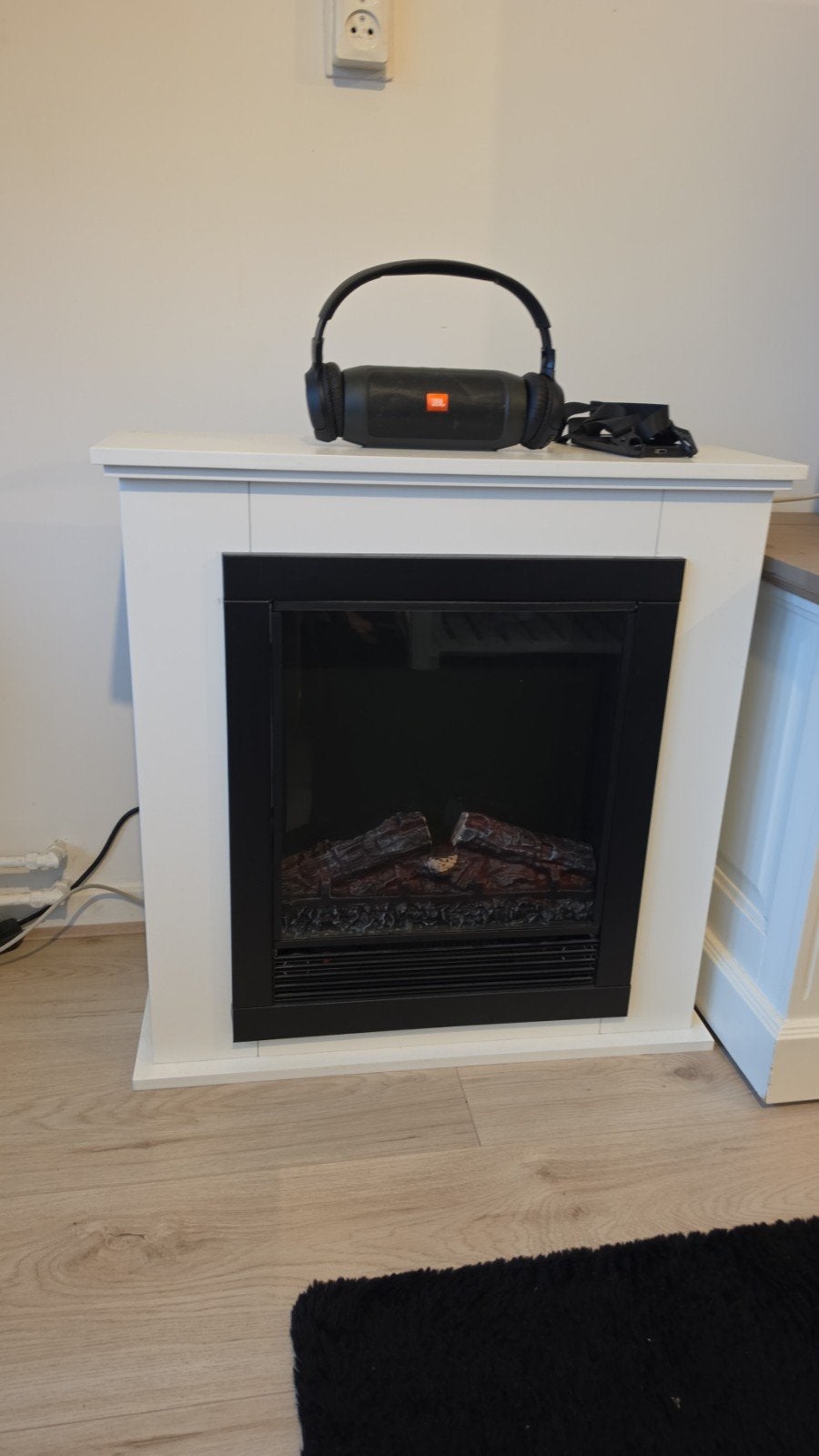 Elektrische sfeerhaard met verwarming, Huis en Inrichting, Ophalen, Zo goed als nieuw, Vrijstaande haard, Elektrische haard