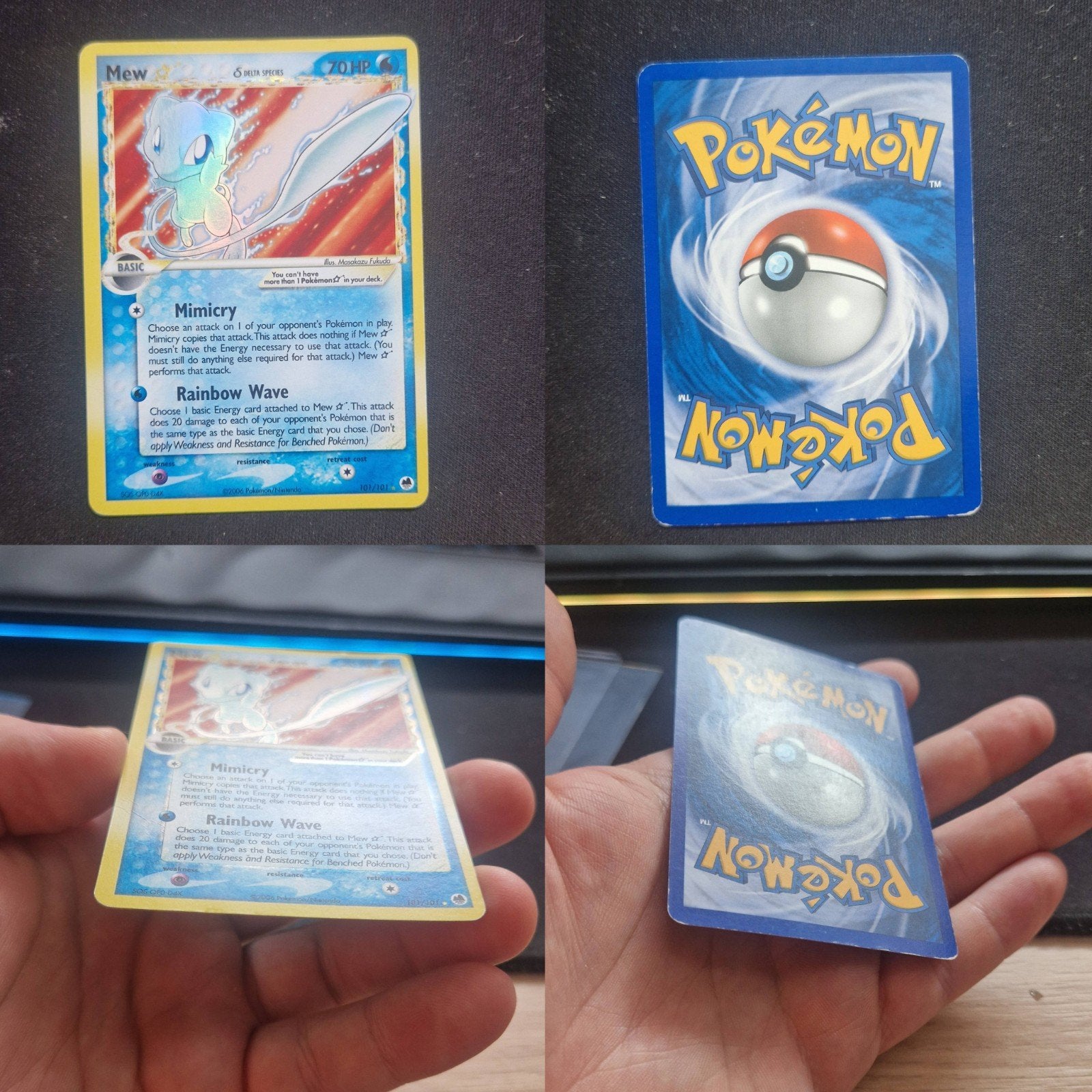 Mew Gold Star Pokémon Kaart (Holon Phantoms), Ophalen of Verzenden, Gebruikt, Losse kaart, Foil