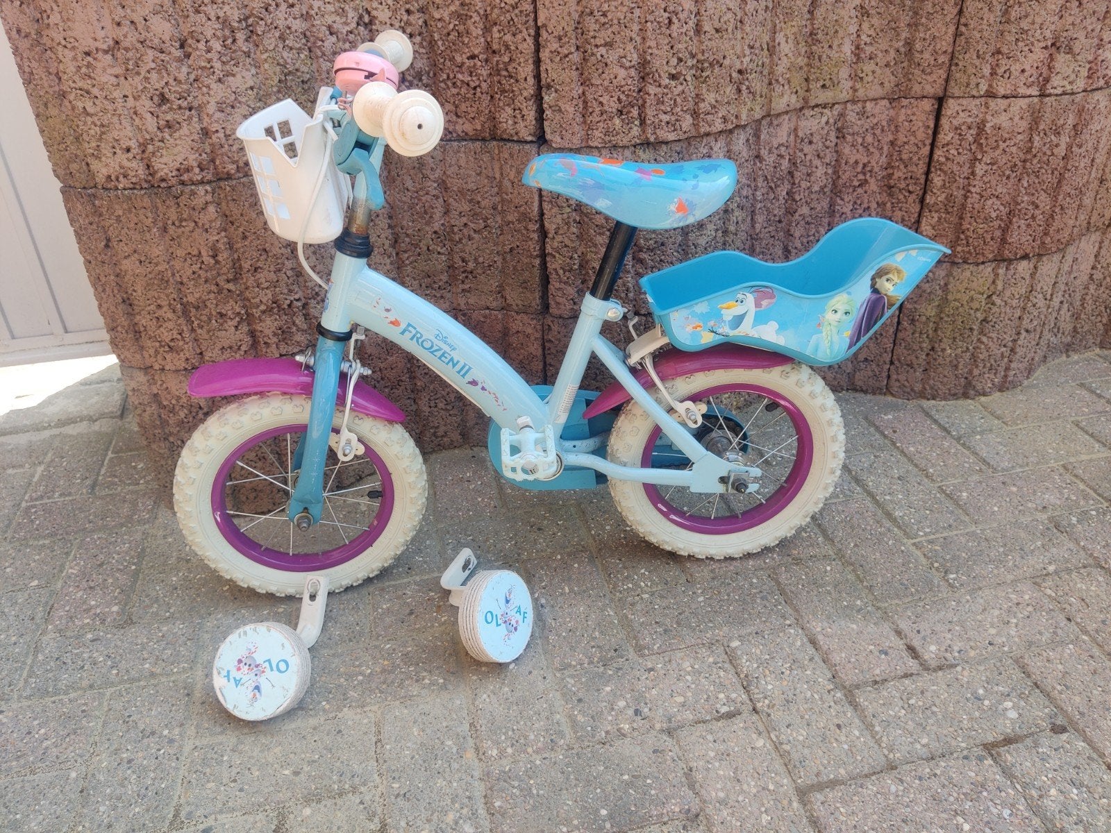 Frozen II Kinderfiets met zijwieltjes, Ophalen