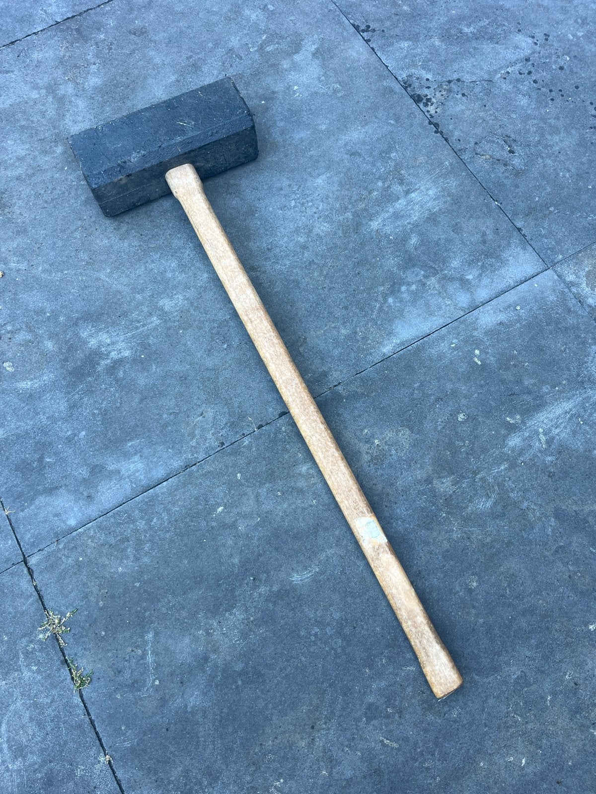 Hamer met houten steel voor palen inslaan, Ophalen, Gebruikt, Hamer, Overige merken