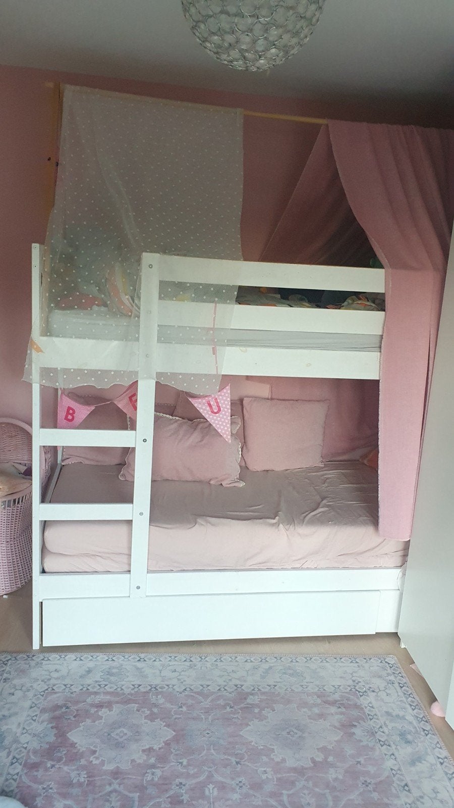 Ikea Stapelbed met opberglades - Wit, Huis en Inrichting, Ophalen, Gebruikt, 90 cm, 160 tot 180 cm