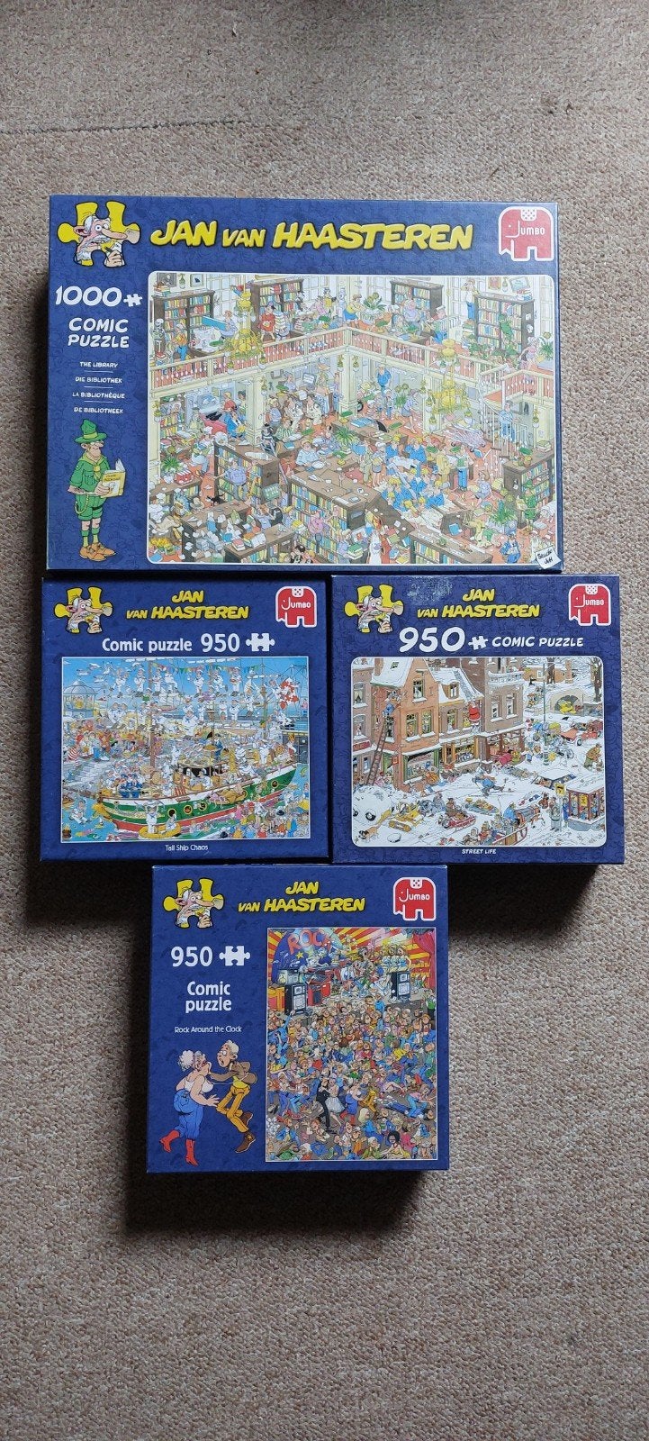 Jan van Haasteren Puzzels - 4 Stuks (1000 & 950 stukjes), Hobby en Vrije tijd, Denksport en Puzzels, Ophalen of Verzenden, 500 t/m 1500 stukjes