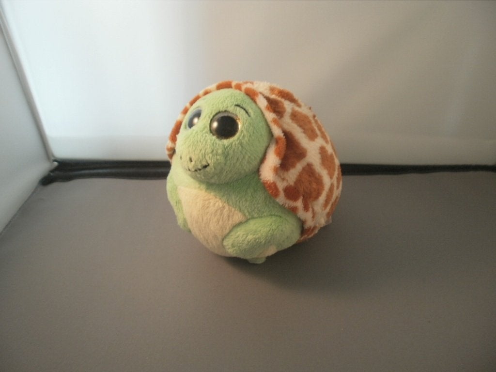 ty schildpad/giraf gevlekt groen lijf glazen ogen rond bal, Giraf, Overige karakters, Ophalen of Verzenden, Meerkleurig