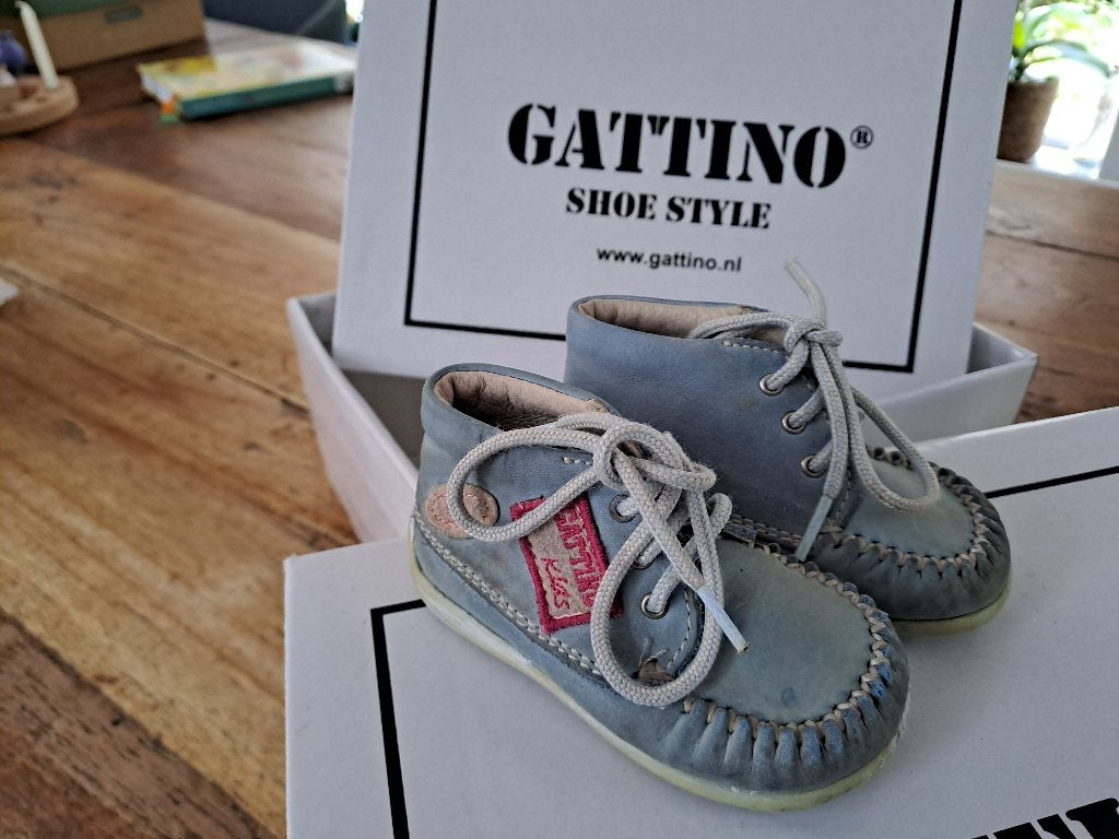 Gattino, leren schoentjes, babyschoentje, maat 19, Ophalen of Verzenden, Zo goed als nieuw, Jongetje of Meisje, Schoentjes