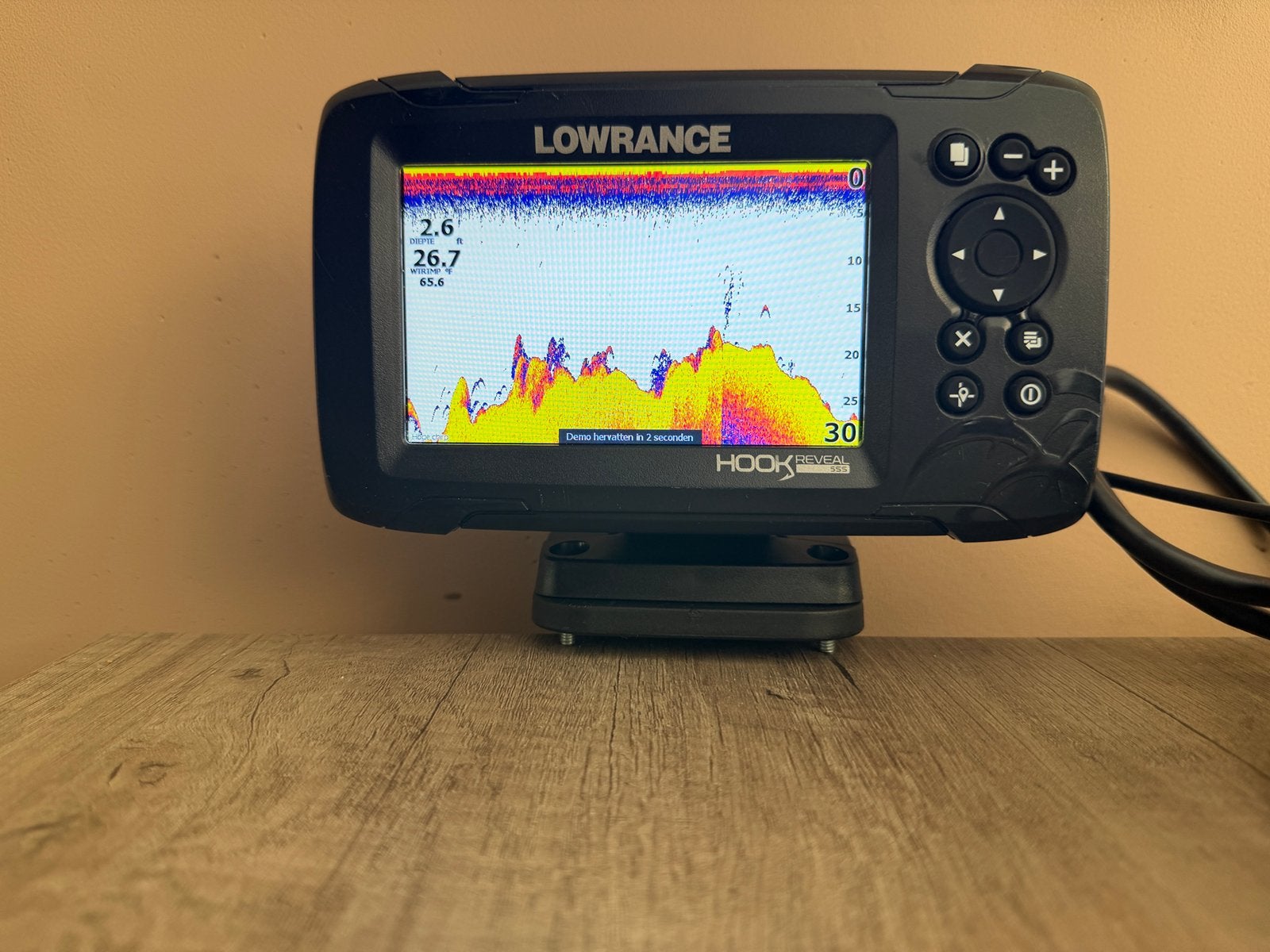 TKA: Lowrance Hook Reveal 5 splitshot dieptemeter, Ophalen of Verzenden, Gebruikt, Kaartplotter of Fish Finder