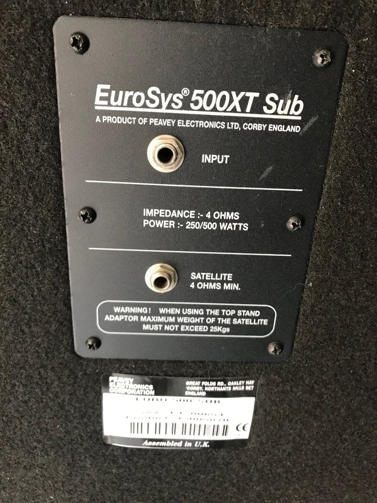 Sublaag Speakers: Peavey EuroSys 500XT Sub, Gebruikt, Subwoofer, Ophalen, 150 watt of meer