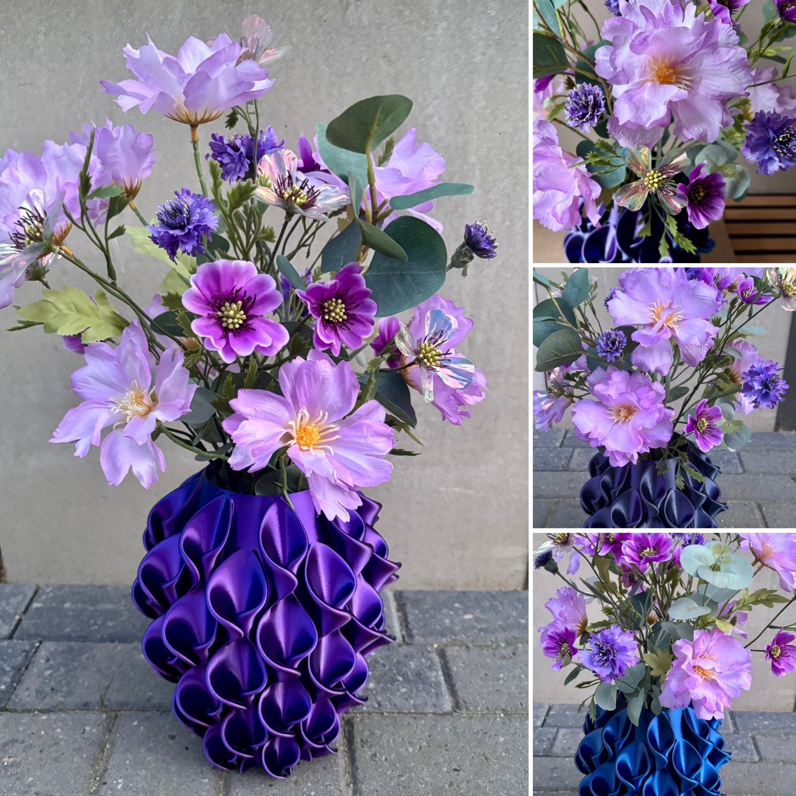 Nieuw compleet zijden boeket  + 3D Design Vaas triple color, 55 cm, Www.discountfashioncorner.nl, Ophalen of Verzenden, Info@discountfashioncorner.nl
