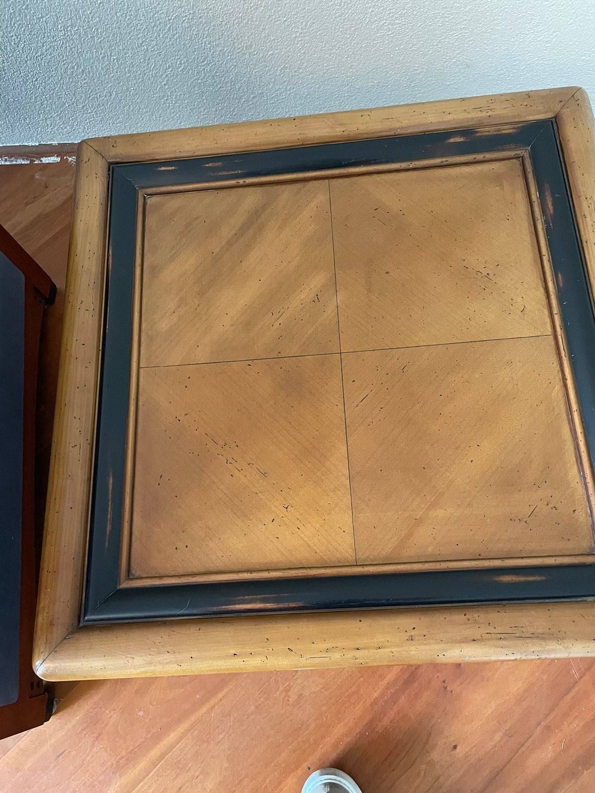 Bijzettafel massief kersenhout 60x60, Ophalen, Gebruikt, 50 tot 100 cm, 50 tot 75 cm