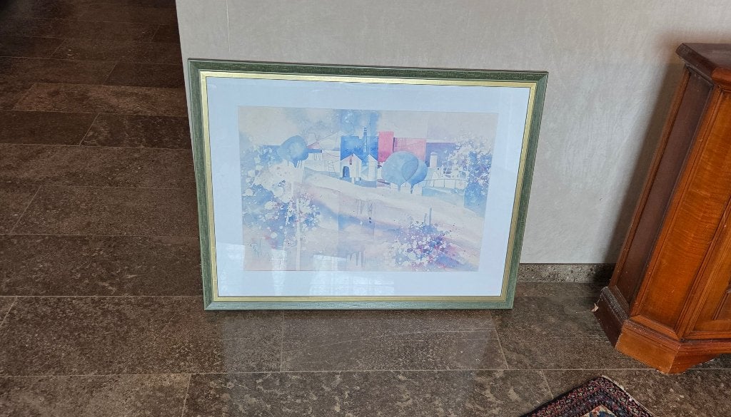 Decoratief ingelijst kunstwerk – modern landschap, Ophalen