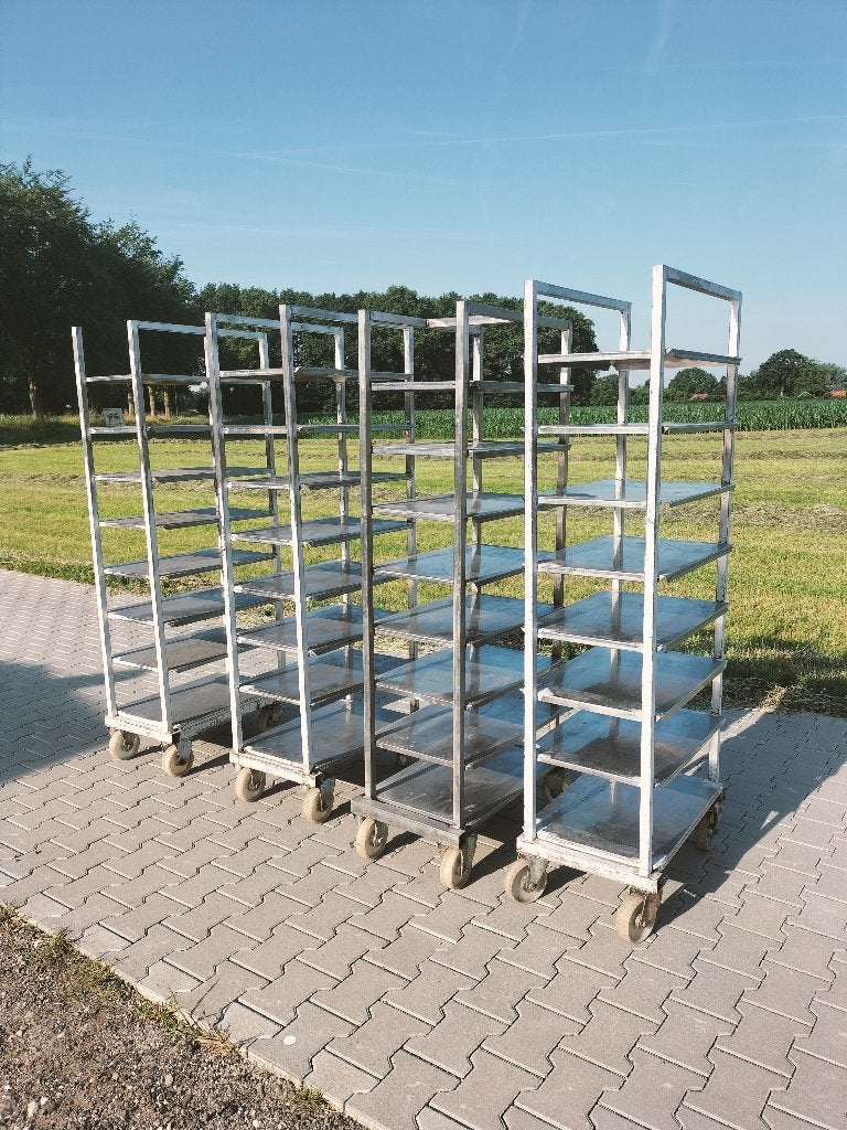 verrijdbare RVS (roestvrijstalen) platenwagen of bakkerskar, Ophalen, Gebruikt, Na, Na