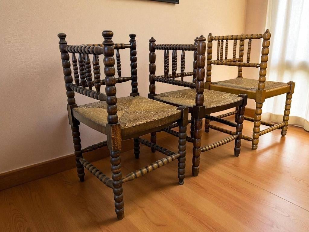 vintage bobbin hoekstoel / stoeltje, Antiek en Kunst, Antiek | Meubels | Stoelen en Banken, Ophalen