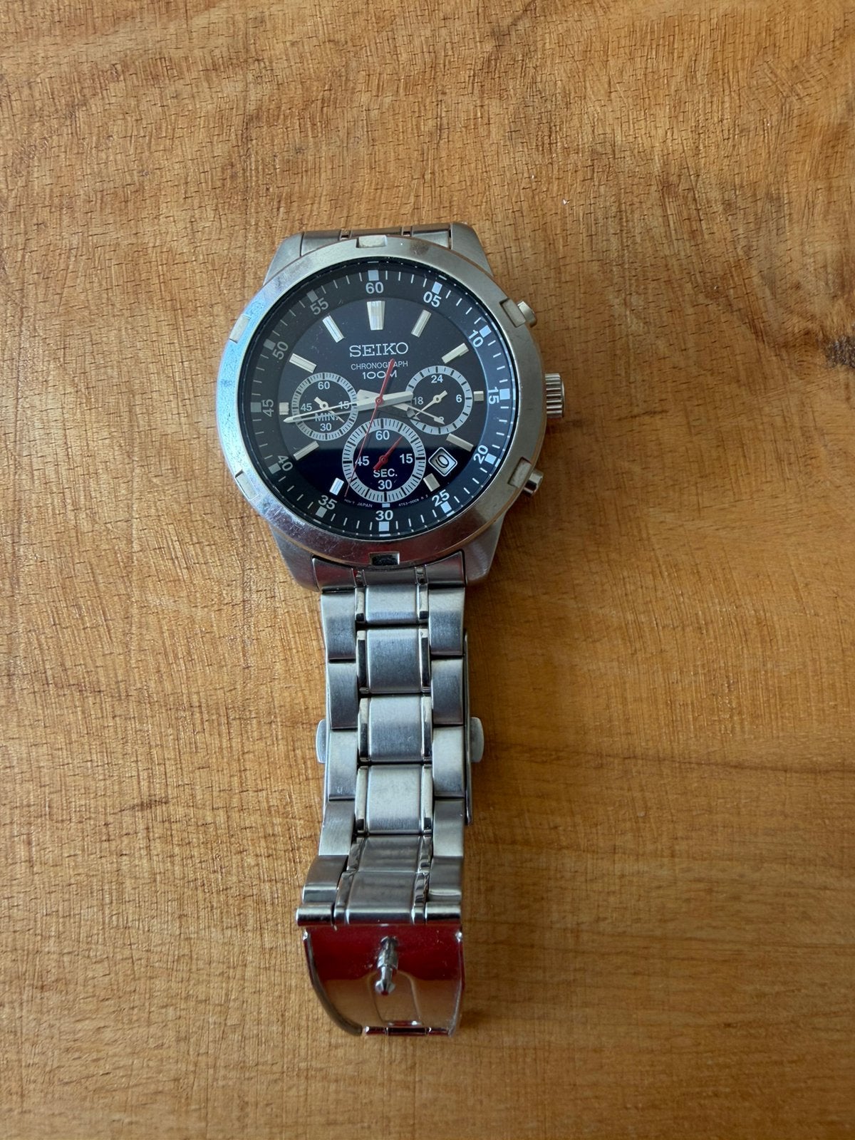 Mooie seiko chronograph, Verzenden, Zo goed als nieuw, Staal, Seiko