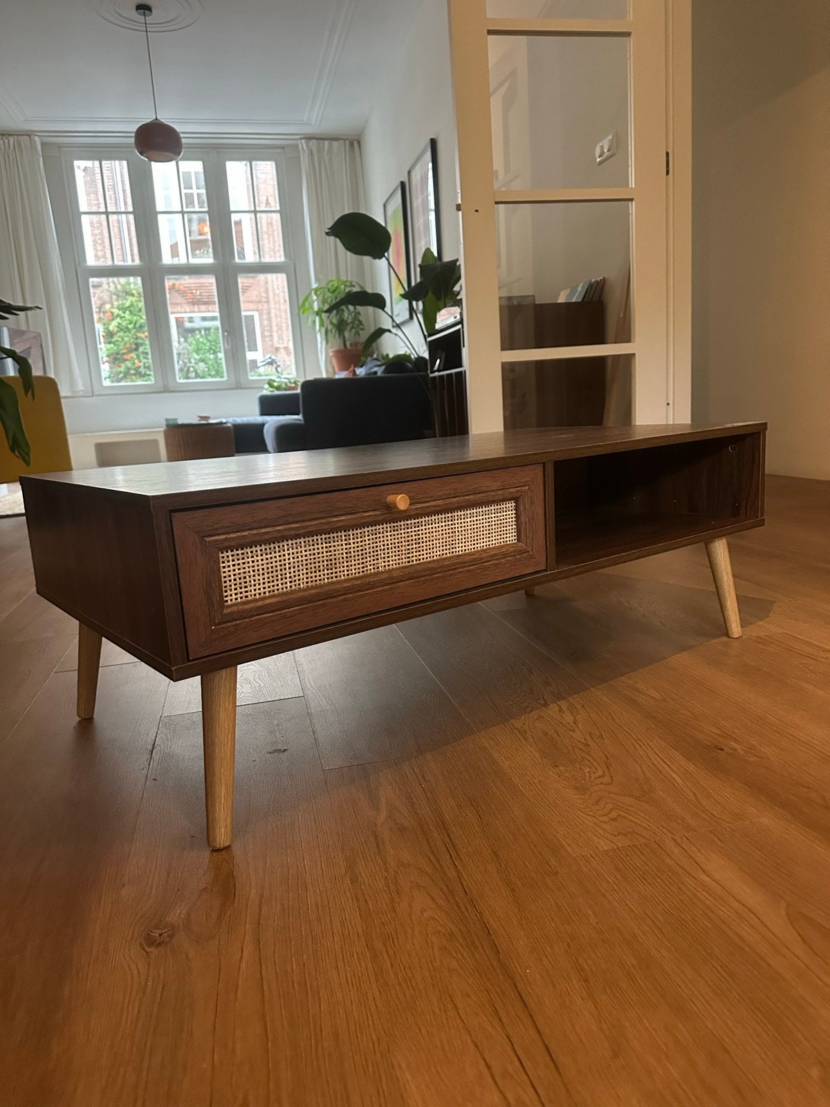 Zo goed als nieuwe salontafel met lade en opbergvak, 50 tot 100 cm, 100 tot 150 cm, Ophalen of Verzenden, Zo goed als nieuw