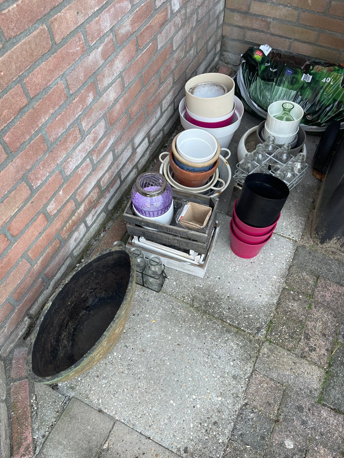 Diverse potten, Tuin en Terras, Bloembakken en Plantenbakken, Ophalen, Kunststof, Minder dan 30 cm, Rond