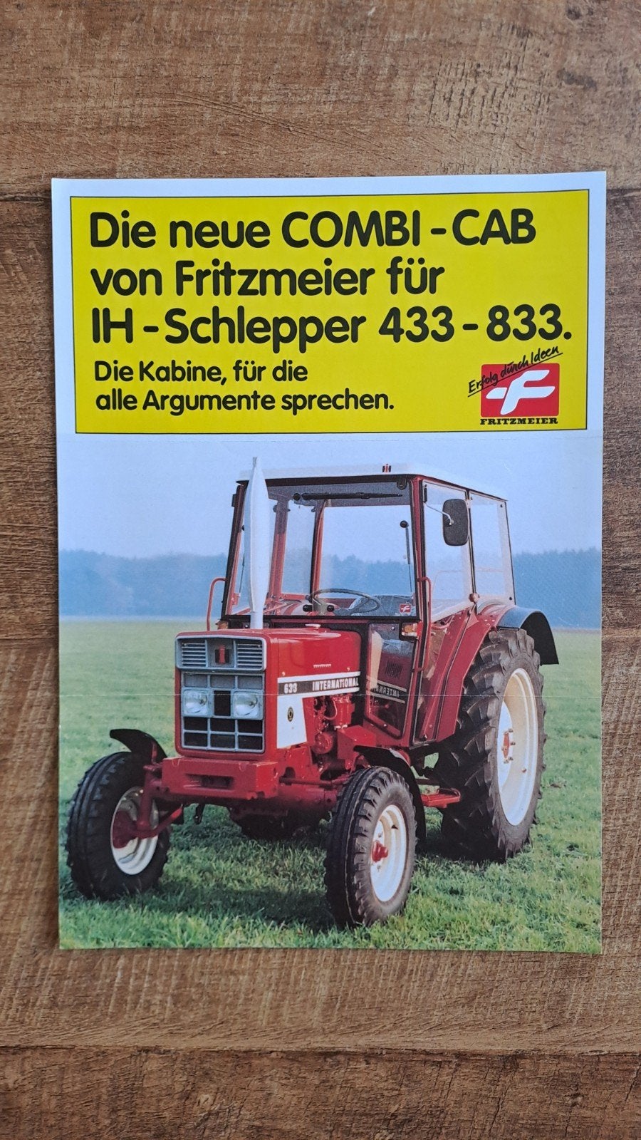 folder FRITZMEIER kabine COMBI-CAB IH International tractor, Ophalen of Verzenden, Zo goed als nieuw, Folder