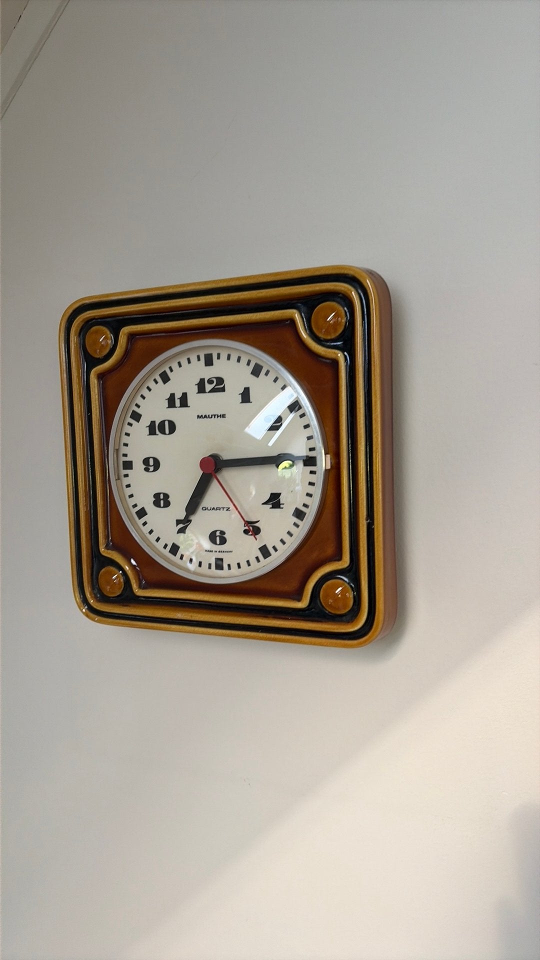 Vintage Mauthe wandklok, Ophalen of Verzenden, Zo goed als nieuw, Wandklok