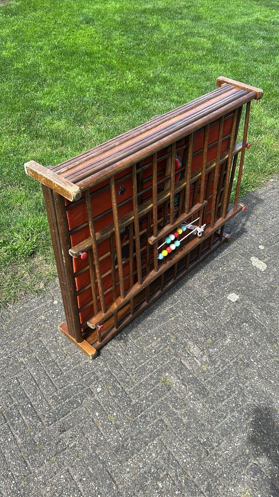 Vintage Houten Box met Boxkleed - Opvouwbaar, Kinderen en Baby's, Boxen, Ophalen, Gebruikt, Vierkant, Boxkleed