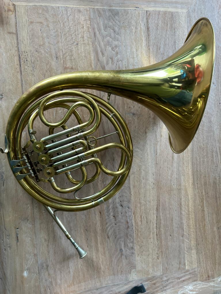 Waldhoorn met Koffer - merk Weltklang, Muziek en Instrumenten, Ophalen, Gebruikt, Overige typen, Met koffer