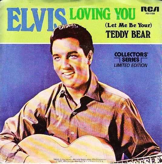 elvis presley - loving you / (let me be your) TEDDY BEAR, Cd's en Dvd's, Vinyl Singles, 7 inch, Ophalen of Verzenden, Pop, Fotohoes