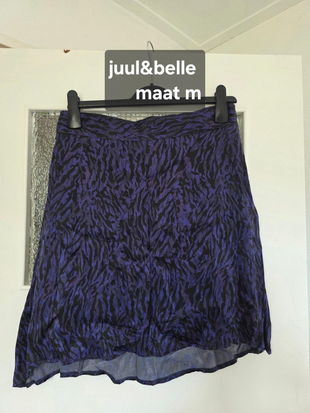 Juul & Belle Rok Maat M - Paars/Zwart Zebraprint, Maat 38/40 (M), Juul & Belle, Paars, Ophalen of Verzenden