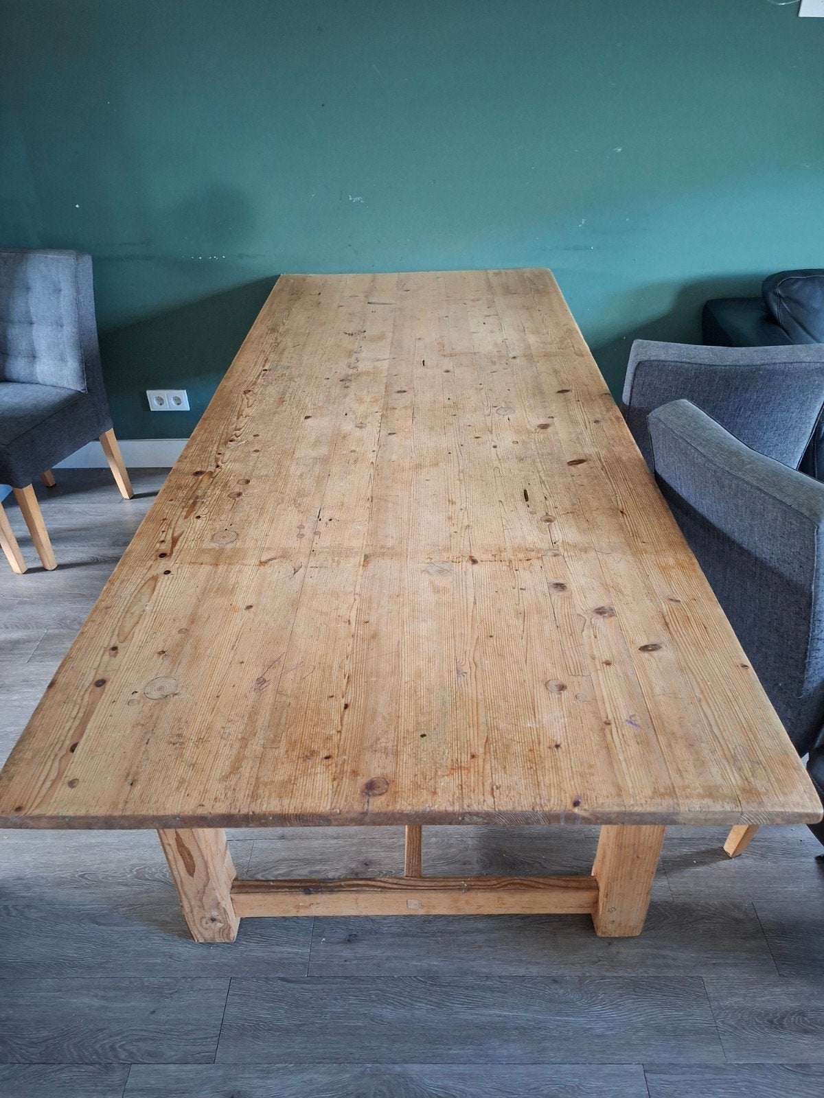 Grote grenen tafel (235x100cm), Gebruikt, 100 tot 150 cm, 200 cm of meer, Ophalen of Verzenden