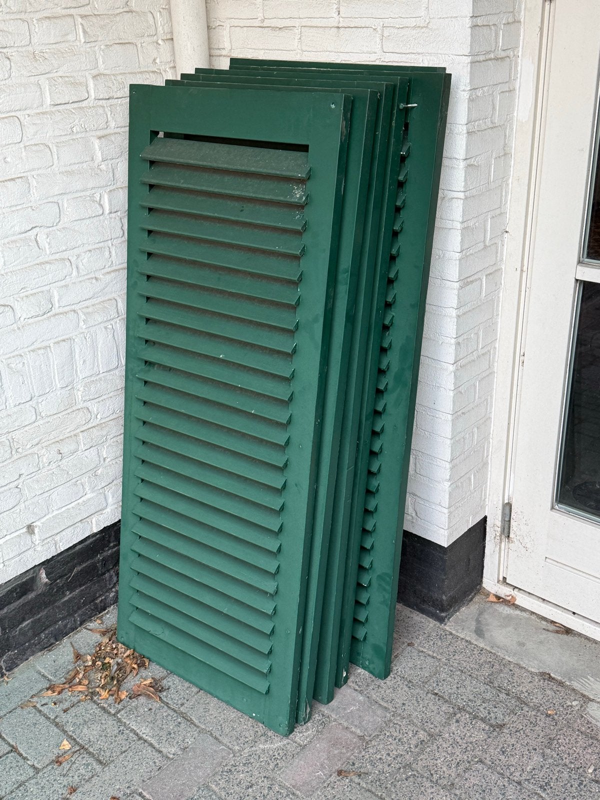 6 Groene Luiken 57x140cm, Ophalen, Gebruikt, Minder dan 80 cm, Overige typen