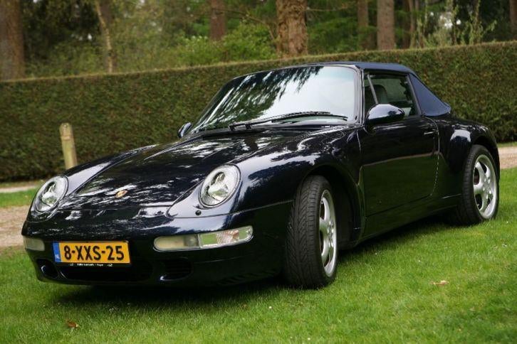 Porsche 911 993 Cabrio Midnight Blue, Auto's, Achterwielaandrijving, Cabriolet, Leder, 272 pk