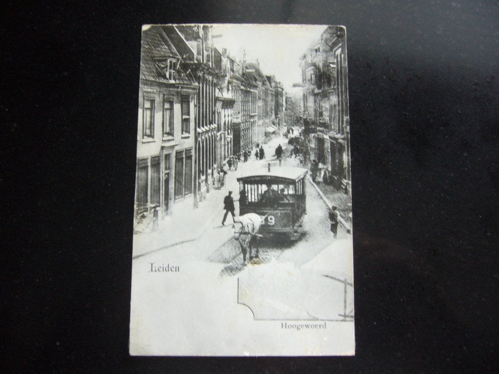 LEIDEN  =  HOOGEWOERD  MET PAARDENTRAM, Ophalen of Verzenden, 1920 tot 1940, Gelopen, Zuid-Holland