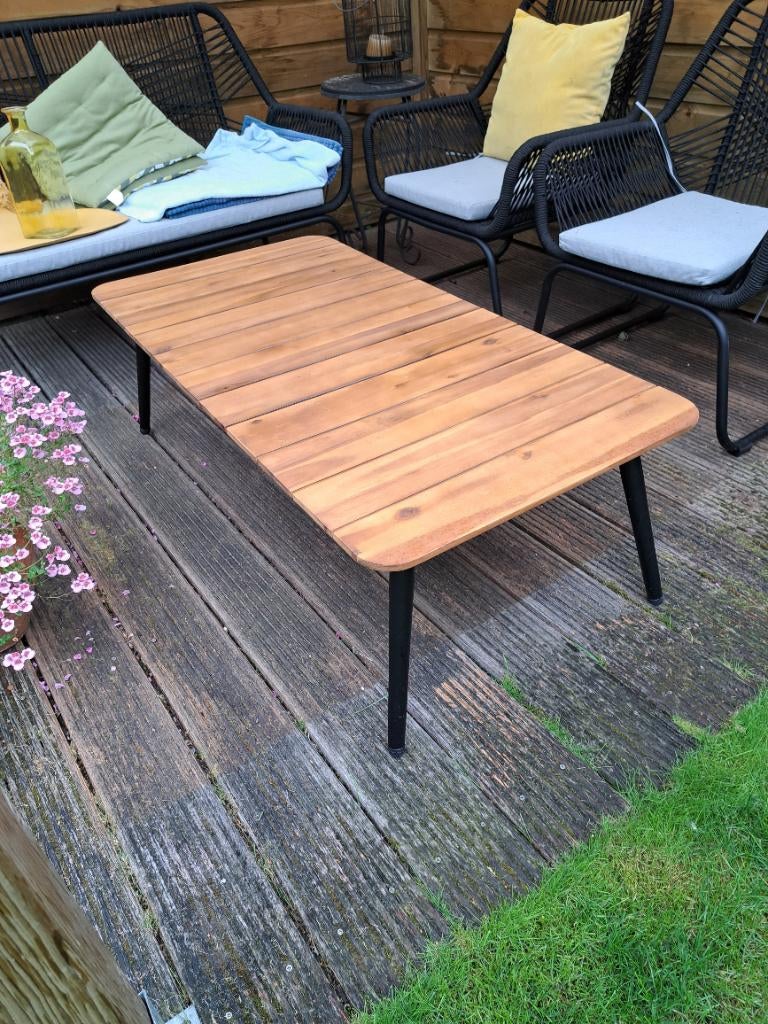 Loungetafel, Ophalen, Zo goed als nieuw, Rechthoekig, Hout