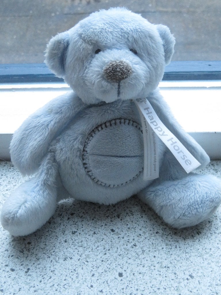Beer Bear Bibi merk Happy Horse licht blauw velours meet ca, Beer, Blauw, Ophalen of Verzenden, Zo goed als nieuw