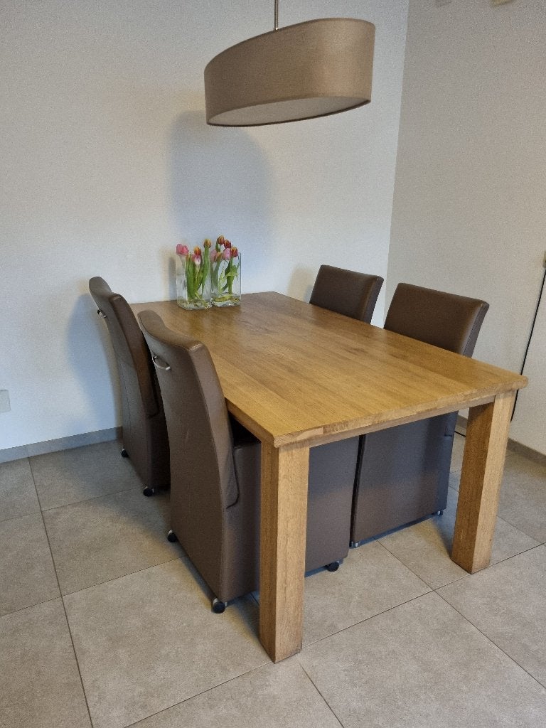 Te koop eiken eettafel, Huis en Inrichting, Tafels | Eettafels, Ophalen, 50 tot 100 cm, Zo goed als nieuw, 150 tot 200 cm