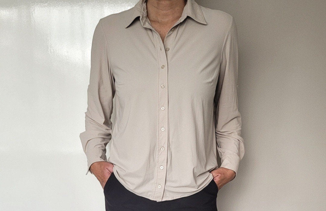Studio Anneloes Poppy blouse M Beige Zand Travelstof, Maat 38/40 (M), Studio Anneloes, Verzenden, Beige